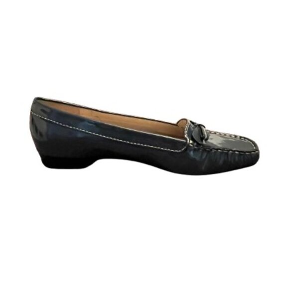 NWOT Talbots Posy Bow Tie Cobalt Blue Patent Leather Loafers Flats - Size 6 - Picture 6 of 7